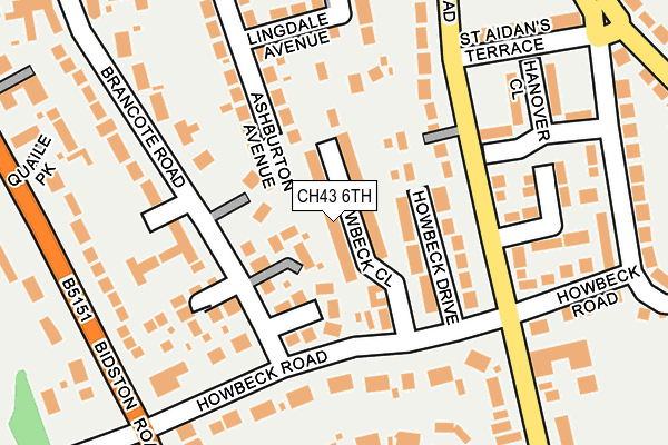 CH43 6TH map - OS OpenMap – Local (Ordnance Survey)