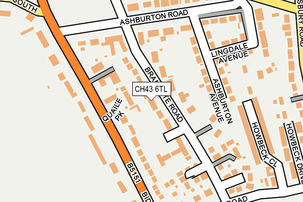 CH43 6TL map - OS OpenMap – Local (Ordnance Survey)