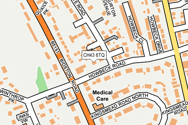 CH43 6TQ map - OS OpenMap – Local (Ordnance Survey)