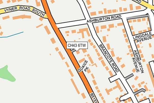 CH43 6TW map - OS OpenMap – Local (Ordnance Survey)