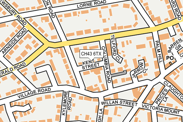 CH43 6TX map - OS OpenMap – Local (Ordnance Survey)