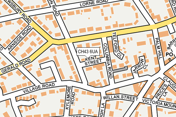 CH43 6UA map - OS OpenMap – Local (Ordnance Survey)