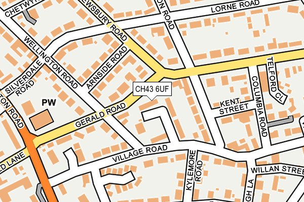 CH43 6UF map - OS OpenMap – Local (Ordnance Survey)