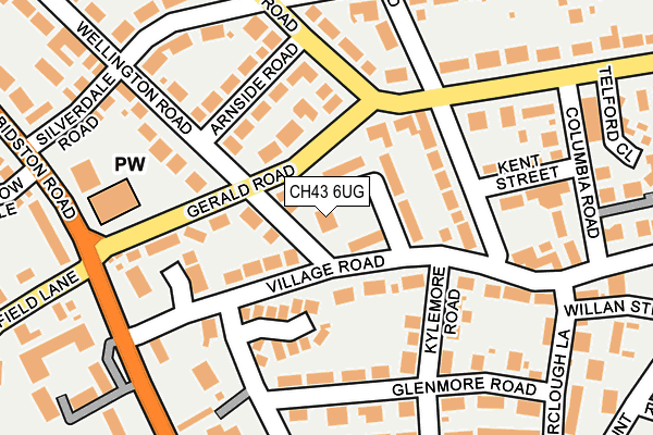 CH43 6UG map - OS OpenMap – Local (Ordnance Survey)
