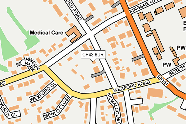CH43 6UR map - OS OpenMap – Local (Ordnance Survey)