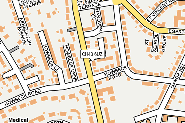 CH43 6UZ map - OS OpenMap – Local (Ordnance Survey)