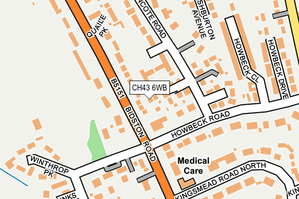 CH43 6WB map - OS OpenMap – Local (Ordnance Survey)