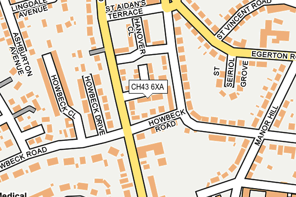 CH43 6XA map - OS OpenMap – Local (Ordnance Survey)