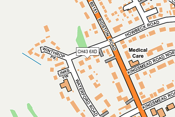 CH43 6XD map - OS OpenMap – Local (Ordnance Survey)