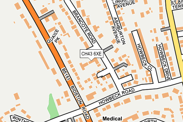 CH43 6XE map - OS OpenMap – Local (Ordnance Survey)