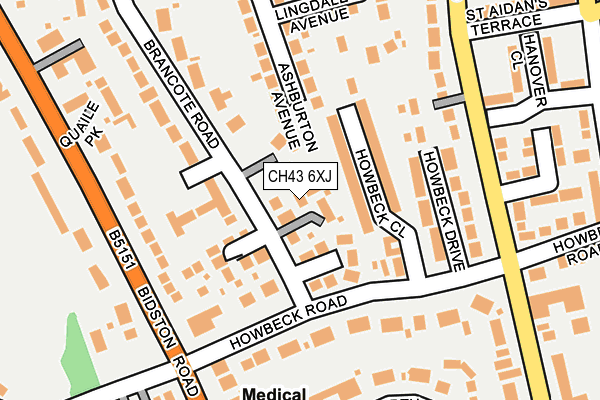 CH43 6XJ map - OS OpenMap – Local (Ordnance Survey)