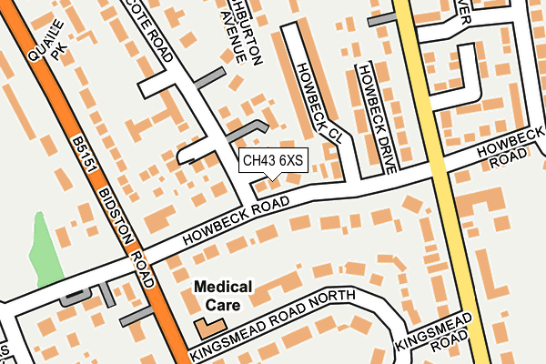 CH43 6XS map - OS OpenMap – Local (Ordnance Survey)