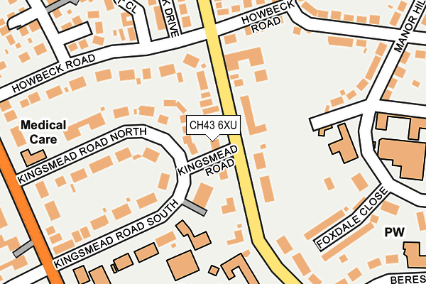 CH43 6XU map - OS OpenMap – Local (Ordnance Survey)