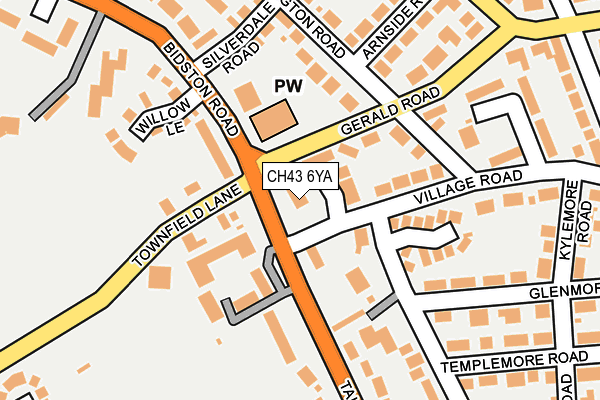 CH43 6YA map - OS OpenMap – Local (Ordnance Survey)