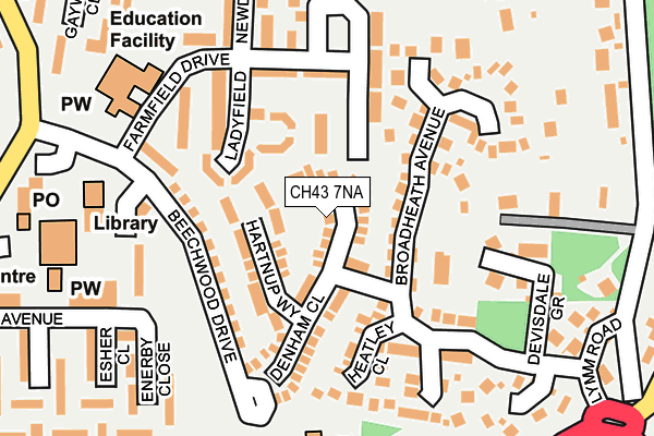 CH43 7NA map - OS OpenMap – Local (Ordnance Survey)