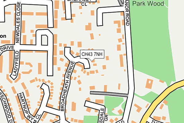 CH43 7NH map - OS OpenMap – Local (Ordnance Survey)