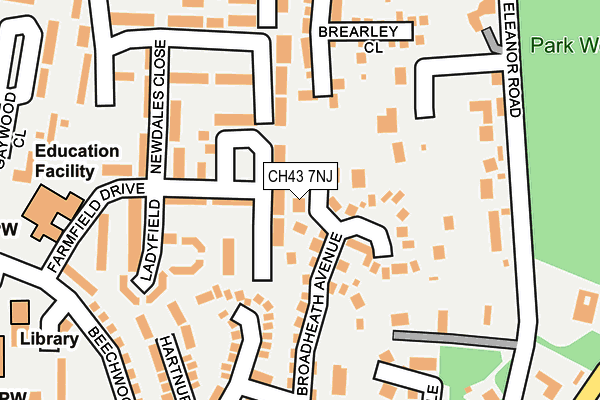 CH43 7NJ map - OS OpenMap – Local (Ordnance Survey)
