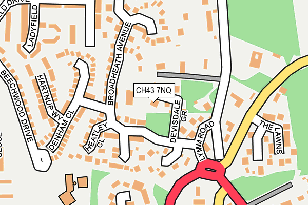 CH43 7NQ map - OS OpenMap – Local (Ordnance Survey)