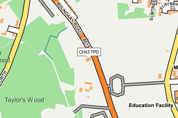 CH43 7PD map - OS OpenMap – Local (Ordnance Survey)