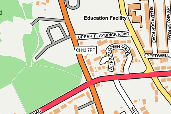 CH43 7PF map - OS OpenMap – Local (Ordnance Survey)