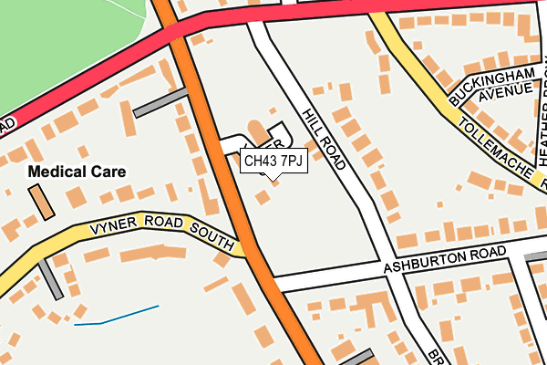 CH43 7PJ map - OS OpenMap – Local (Ordnance Survey)
