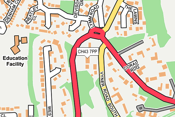 CH43 7PP map - OS OpenMap – Local (Ordnance Survey)