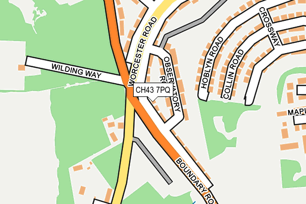CH43 7PQ map - OS OpenMap – Local (Ordnance Survey)