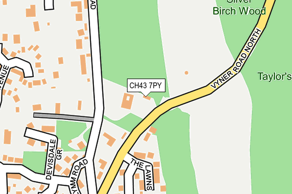 CH43 7PY map - OS OpenMap – Local (Ordnance Survey)