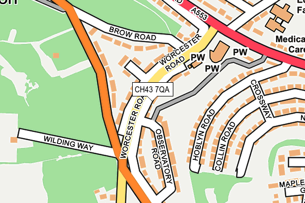 CH43 7QA map - OS OpenMap – Local (Ordnance Survey)