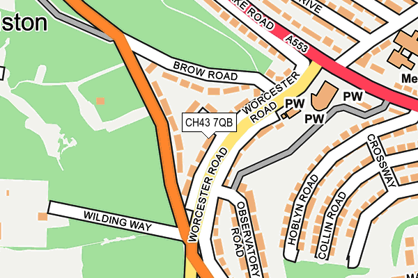CH43 7QB map - OS OpenMap – Local (Ordnance Survey)