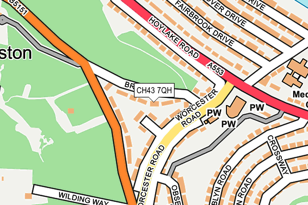 CH43 7QH map - OS OpenMap – Local (Ordnance Survey)