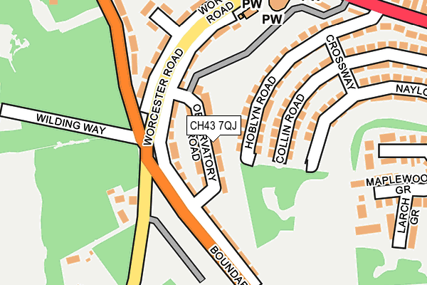 CH43 7QJ map - OS OpenMap – Local (Ordnance Survey)