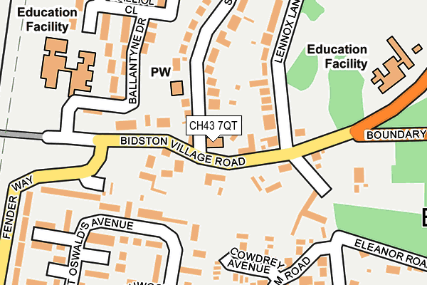 CH43 7QT map - OS OpenMap – Local (Ordnance Survey)