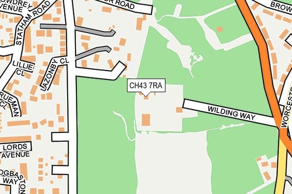 CH43 7RA map - OS OpenMap – Local (Ordnance Survey)