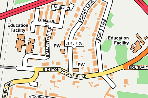 CH43 7RG map - OS OpenMap – Local (Ordnance Survey)