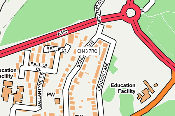 CH43 7RQ map - OS OpenMap – Local (Ordnance Survey)