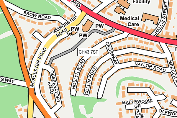 CH43 7ST map - OS OpenMap – Local (Ordnance Survey)