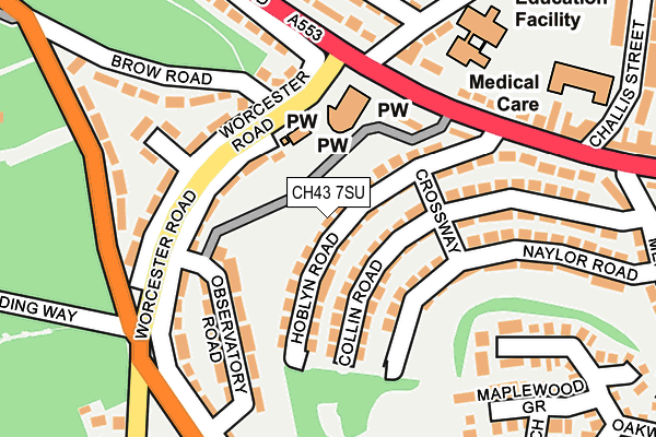 CH43 7SU map - OS OpenMap – Local (Ordnance Survey)