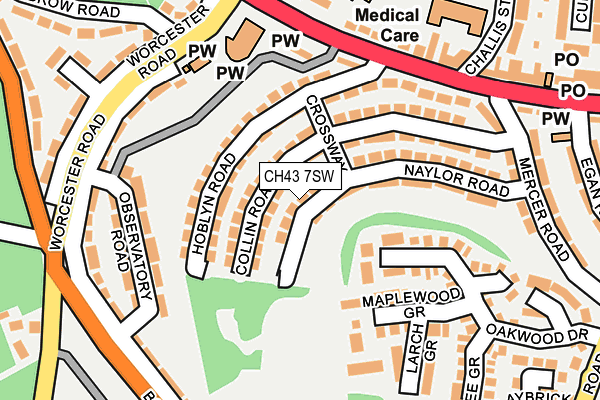 CH43 7SW map - OS OpenMap – Local (Ordnance Survey)