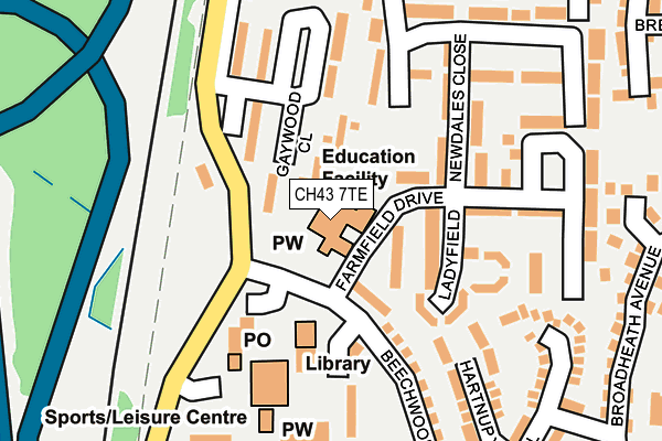 CH43 7TE map - OS OpenMap – Local (Ordnance Survey)