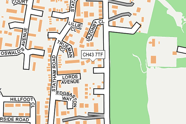 CH43 7TF map - OS OpenMap – Local (Ordnance Survey)