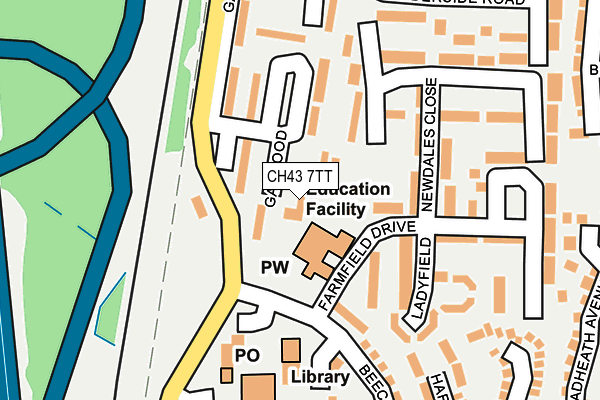 CH43 7TT map - OS OpenMap – Local (Ordnance Survey)