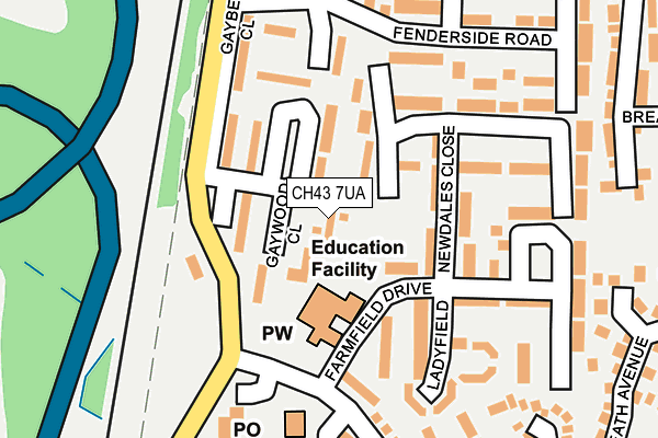 CH43 7UA map - OS OpenMap – Local (Ordnance Survey)