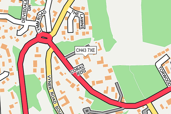 CH43 7XE map - OS OpenMap – Local (Ordnance Survey)
