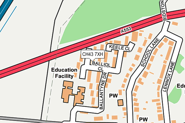 CH43 7XH map - OS OpenMap – Local (Ordnance Survey)