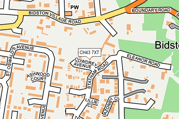 CH43 7XT map - OS OpenMap – Local (Ordnance Survey)