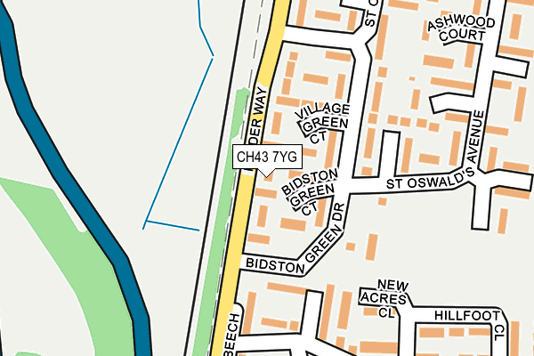 CH43 7YG map - OS OpenMap – Local (Ordnance Survey)