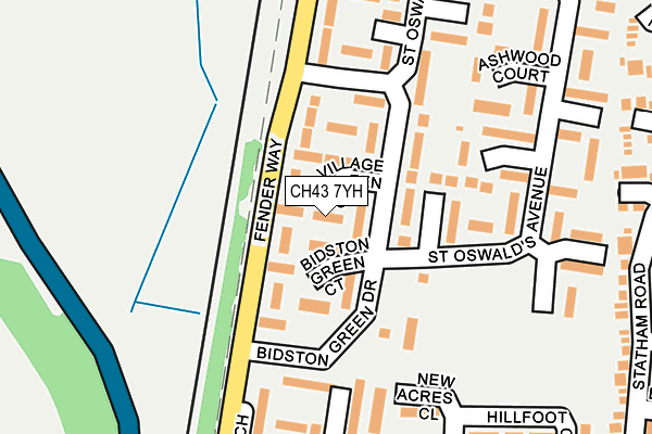 CH43 7YH map - OS OpenMap – Local (Ordnance Survey)