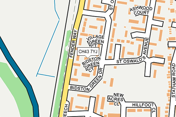 CH43 7YJ map - OS OpenMap – Local (Ordnance Survey)