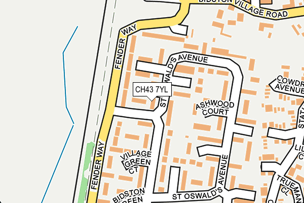 CH43 7YL map - OS OpenMap – Local (Ordnance Survey)